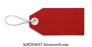 em branco, tag vermelho