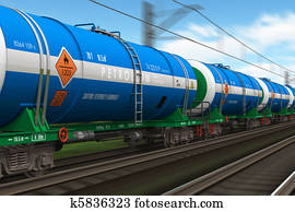 Freight train with petroleum tanks Freight train with petroleum tanks