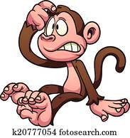 karikatur, affe karikatur, affe