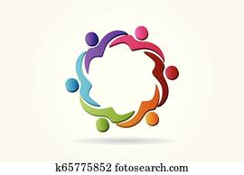 logo, team, helfende, leute, vektor