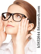 lovely woman in spectacles