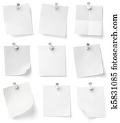 push pin and note paper office business