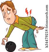 Vector illustration of a cartoon character back pain Vector illustration of a cartoon character back pain