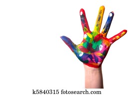 a colorful hand with Copy Space