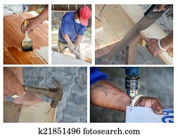 carpenter' s hands using tool carpenter' s hands using tool
