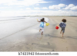 Children playing on beach Children playing on beach