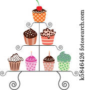 cupcakes, auf, a, stehen cupcakes, auf, a, stehen