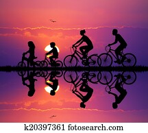 Family cycling Family cycling