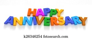 Happy Anniversary in capital letter magnets