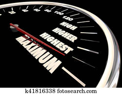 Maximum High More Best Results Speedometer 3d Illustration Maximum High More Best Results Speedometer 3d Illustration