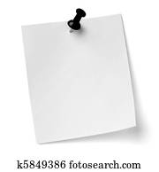 push pin and note paper office business
