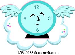 Time Flies Blue Clock