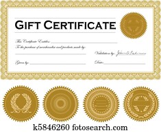 vecteur, certificat don, cadre, et, ornement, ensemble