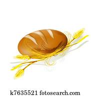 vektor, illustration., bread, und, wheat. vektor, illustration., bread, und, wheat.