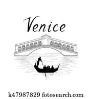Venice famous place view Travel Italy background. City bridge. Venice famous place view Travel Italy background. City bridge.