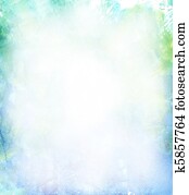 Beautiful watercolor background in soft green, blue and yellow 