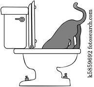 Cat Drinking From Toilet Cat Drinking From Toilet