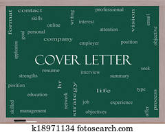 Cover Letter Word Cloud Concept on a Blackboard