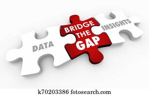 Data Insights Intelligence Bridge Gap Puzzle Pieces Words 3d Illustration Data Insights Intelligence Bridge Gap Puzzle Pieces Words 3d Illustration