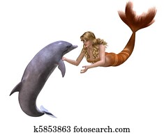 Dolphin And Mermaid Dolphin And Mermaid
