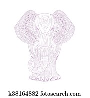 elefánt, stylised, szórakozottan firkálgat, zen, elpirul beír, oldal