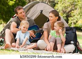 Family camping in the park Family camping in the park