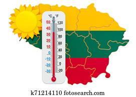 Heat in Lithuania concept. 3D rendering Heat in Lithuania concept. 3D rendering