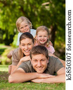 Lovely family in the park