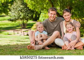 Lovely family in the park