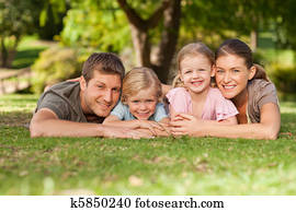 Lovely family in the park
