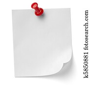 push pin and note paper office business