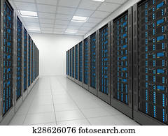 Server room in datacenter. Server room in datacenter.