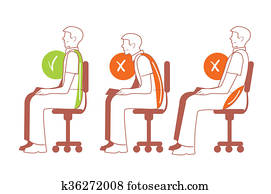 Sitting positions, correct spine posture Sitting positions, correct spine posture