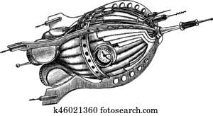 steampunk rocket. Vector illustration steampunk rocket. Vector illustration