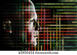 wired man and computer code