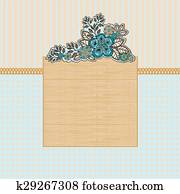 Wooden frame with flowers
