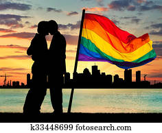 צללית, שמח, גברים הומוסקסואליים, להתנשק