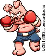 boxen, schwein boxen, schwein