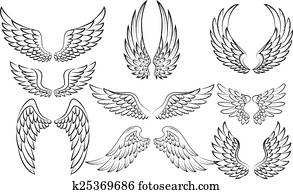 Cartoon wings collection set Cartoon wings collection set