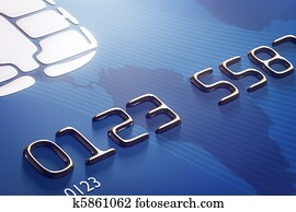 Close-up credit card (3d render)