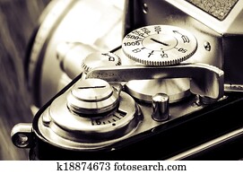 Detail of old classic camera in vintage style Detail of old classic camera in vintage style