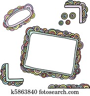 doodle rainbow frames