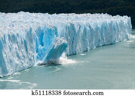 gelo, Calving, em, a, Perito, geleira moreno