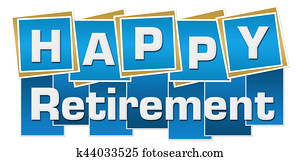 Happy Retirement Blue Squares Stripes Happy Retirement Blue Squares Stripes