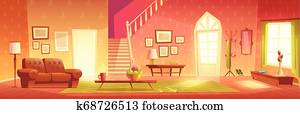 House cozy living room interior cartoon vector House cozy living room interior cartoon vector
