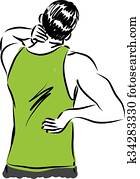 man back pain illustration man back pain illustration