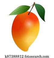Mango fruit icon, cartoon style Mango fruit icon, cartoon style