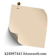 Memo / note with pin needle Memo / note with pin needle