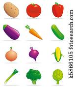 Vegetables icons Vegetables icons