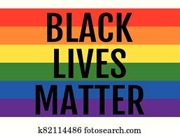 negro, vidas, asunto, arco irirs, bandera, lgbt, orgullo, vector